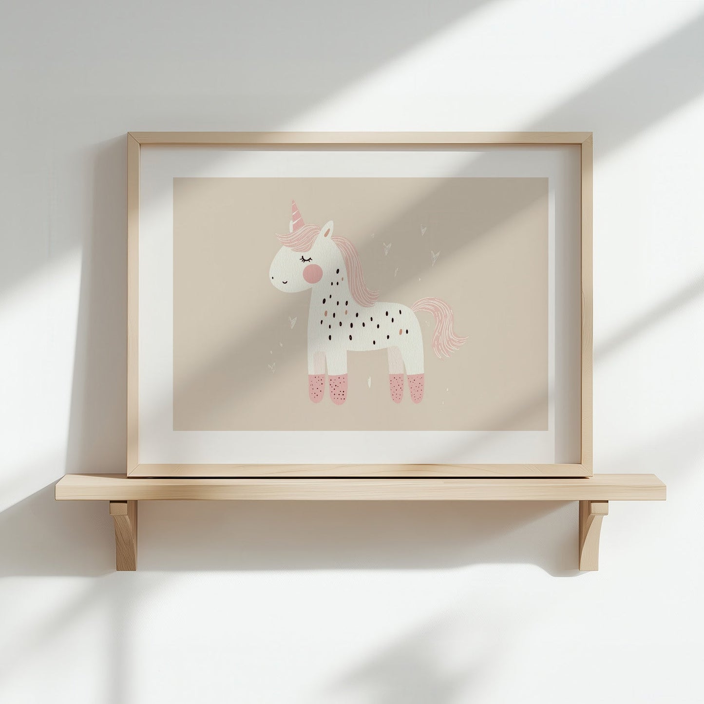 Kinderzimmerbild Einhorn gemalt Tiere - Poster für das Kinderzimmer babyzimmer A3 & A4