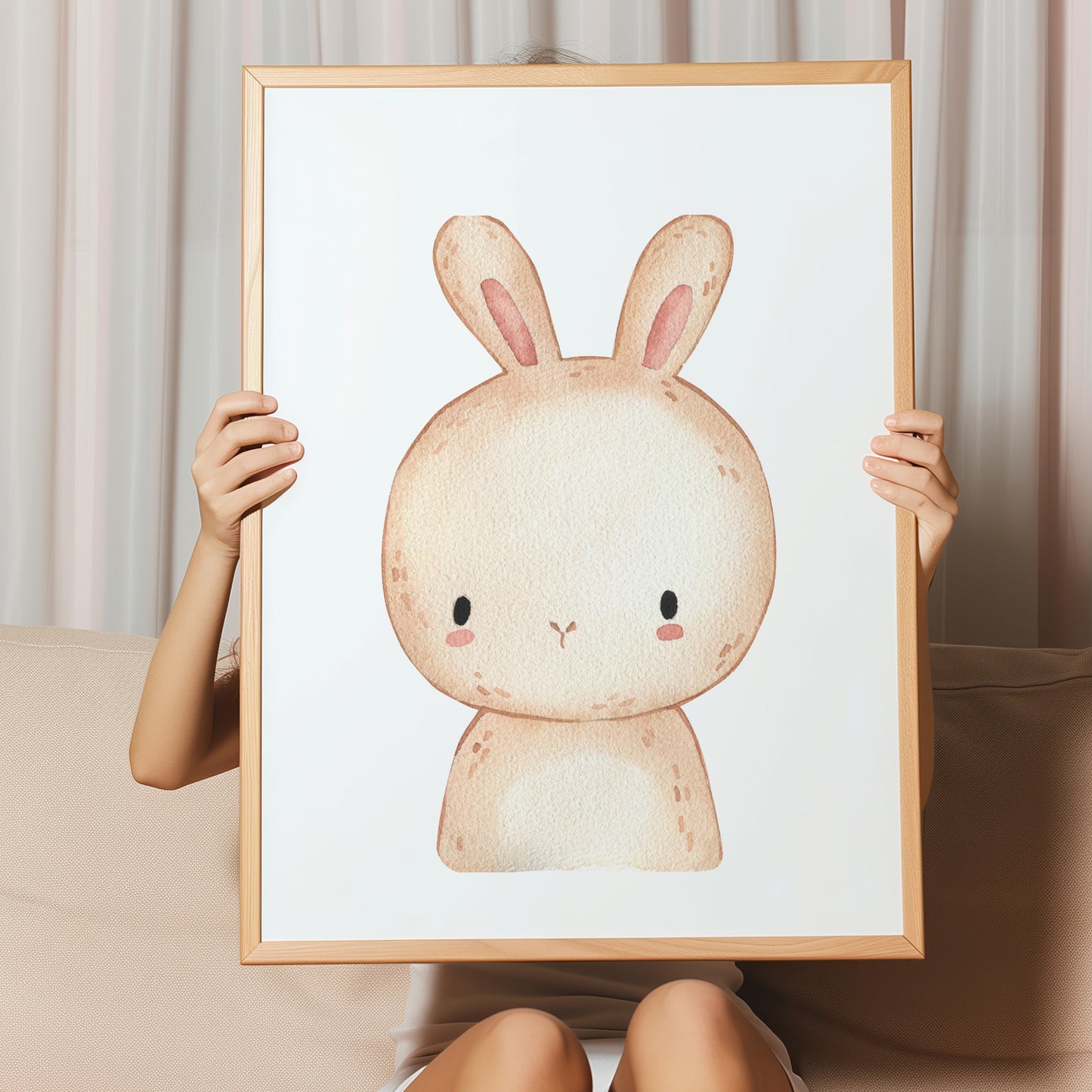 Kinderzimmerbild Hase Din A4 A3 - Poster für das Kinderzimmer babyzimmer