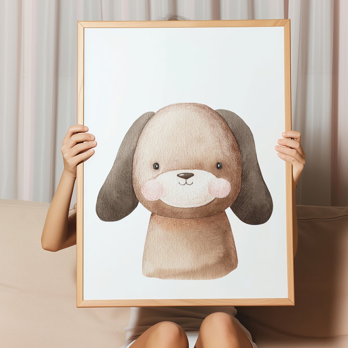 Kinderzimmerbild Hund gemald A4 - Poster für das Kinderzimmer babyzimmer