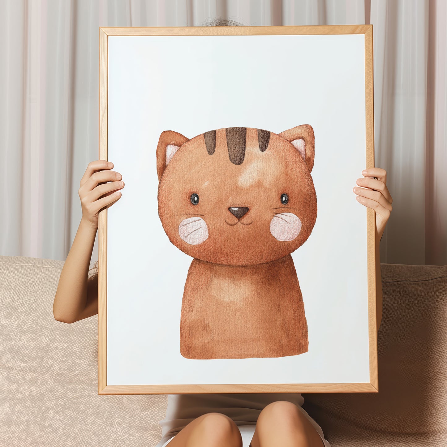 Kinderzimmerbild Tigergemald A4 - Poster für das Kinderzimmer babyzimmer