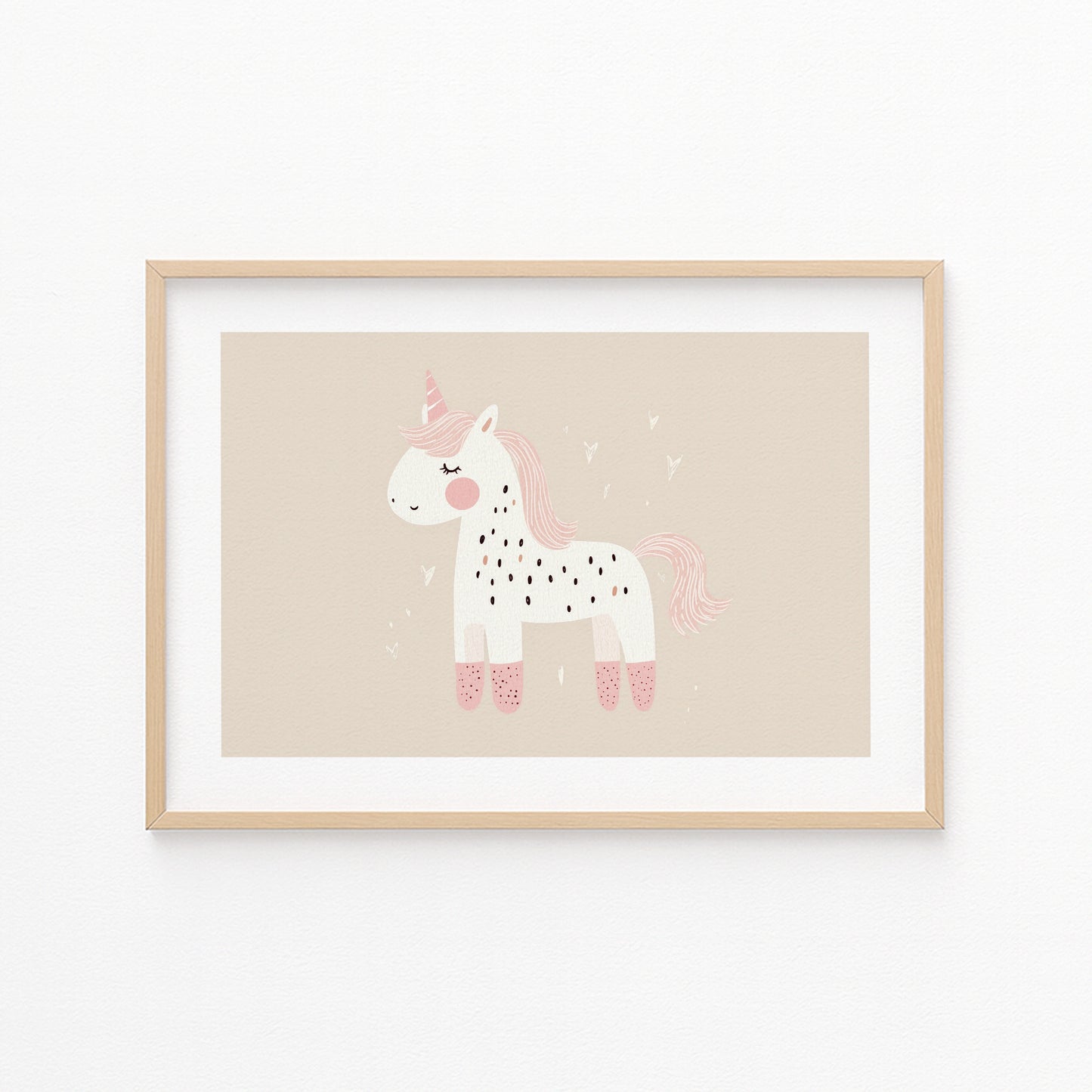 Kinderzimmerbild Einhorn gemalt Tiere - Poster für das Kinderzimmer babyzimmer A3 & A4