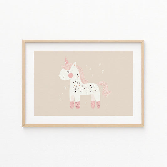 Kinderzimmerbild Einhorn gemalt Tiere - Poster für das Kinderzimmer babyzimmer A3 & A4
