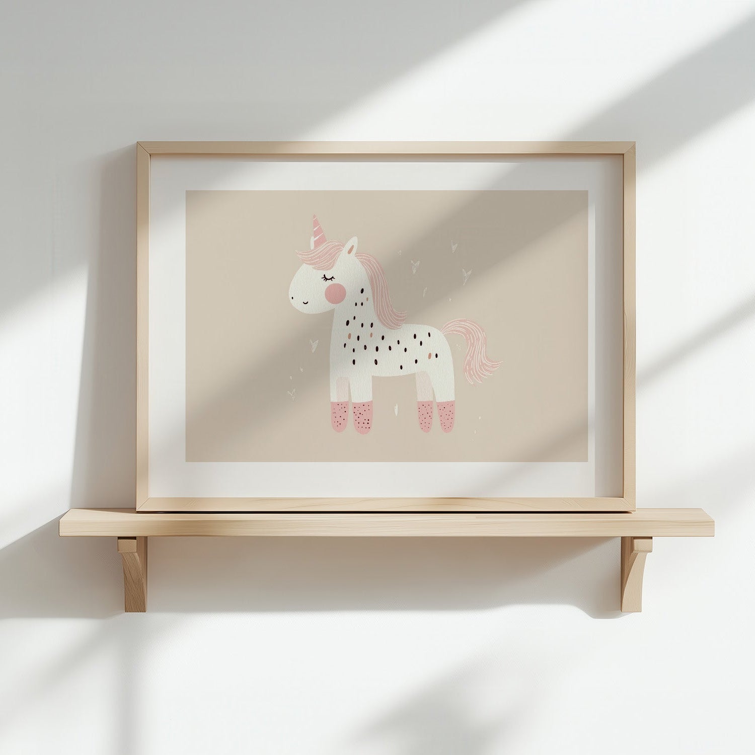 Kinderzimmerbild Einhorn gemalt Tiere - Poster für das Kinderzimmer babyzimmer A3 & A4