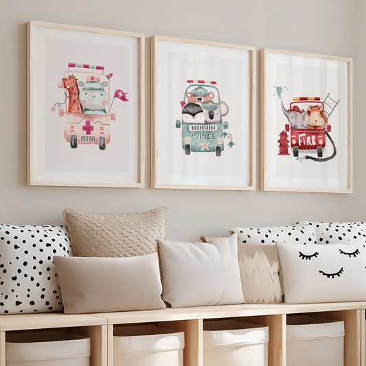 Kinderzimmerbillder set - 2 Kunstdrucke mit Motiven. Kinderzimmer Babyzimmer Bilder , Poster Din A4 & Din a3