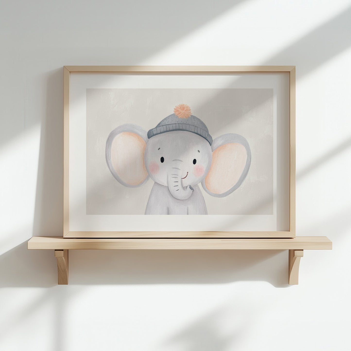 Kinderzimmerbild Elefant bunt gemalt Tieren - Poster für das Kinderzimmer babyzimmer A3 & A4