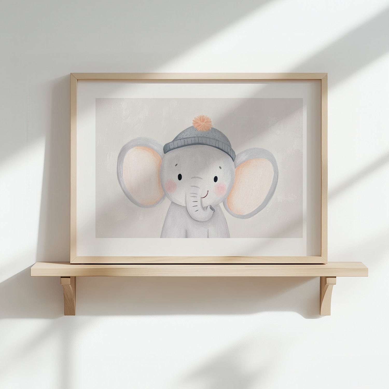 Kinderzimmerbild Elefant bunt gemalt Tieren - Poster für das Kinderzimmer babyzimmer A3 & A4