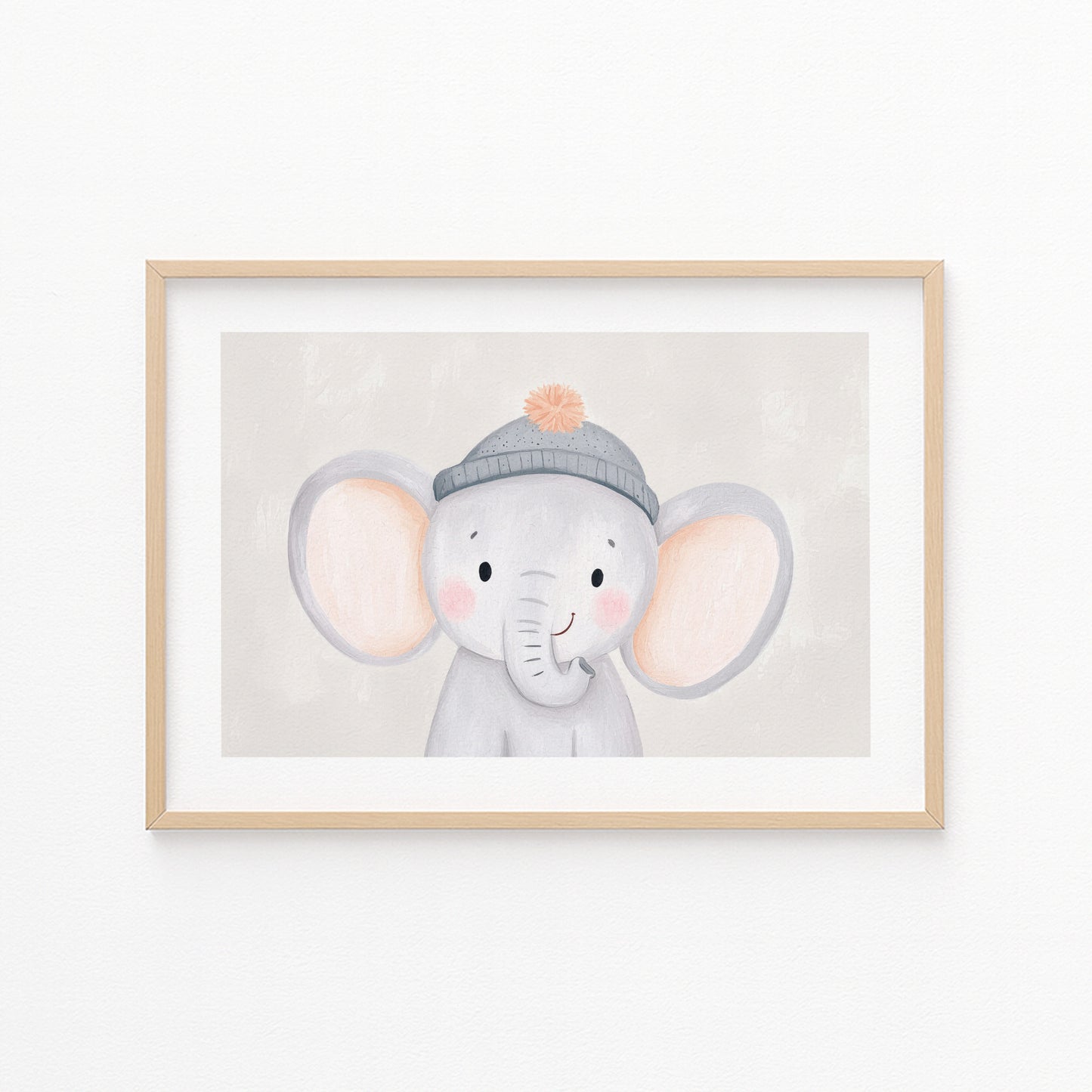 Kinderzimmerbild Elefant bunt gemalt Tieren - Poster für das Kinderzimmer babyzimmer A3 & A4