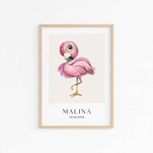 Kinderzimmerbild Flamingo - Poster für das Kinderzimmer und Babyzimmer