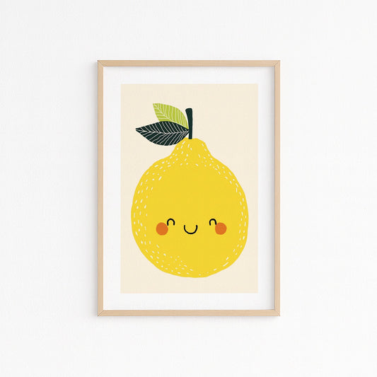 Kinderzimmer Bild mit einer lachenden Zitrone