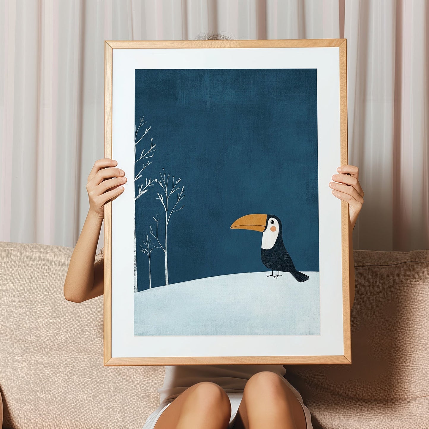 Wandbild Tucan gemalt Kinderzimmerbild