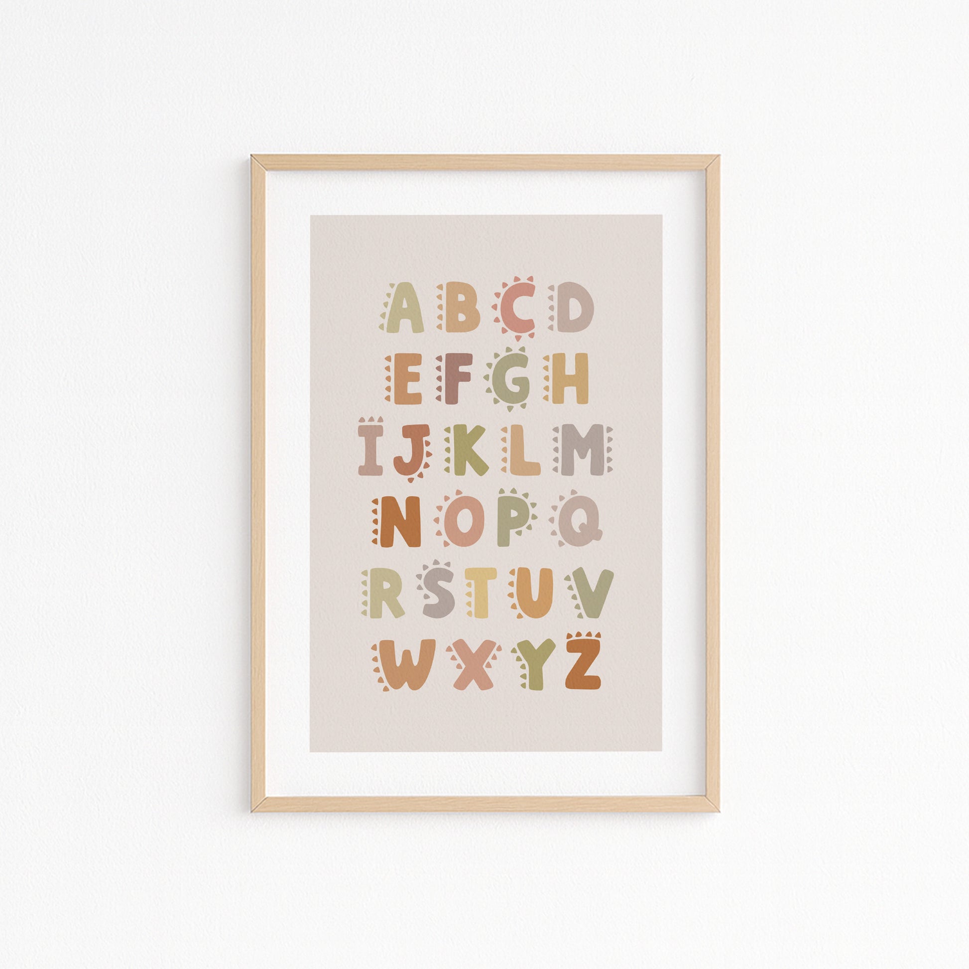 Kinderzimmer Bild mit eBuchsteben die das ABC ergeben in unterschiedlichen Farben. Posterf ür das Kinderzimmer Babyzimmer