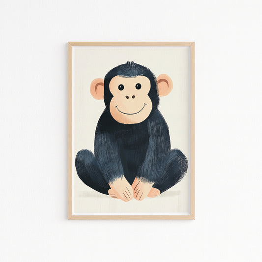 Kinderzimmer Bild mit einer Affen. Posterfür das Kinderzimmer Babyzimmer
