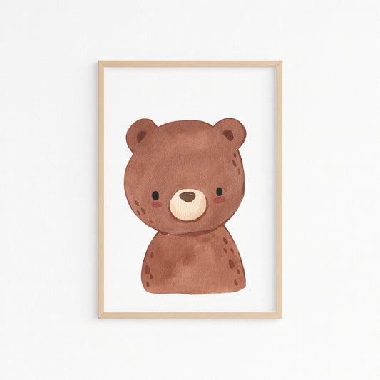 Kinderzimmer Bild mit einer Bären. Posterfür das Kinderzimmer Babyzimmer