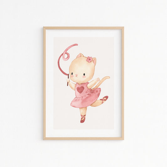 Kinderzimmerbild Ballerina Hase gemald A4 A3 - Poster für das Kinderzimmer babyzimmer