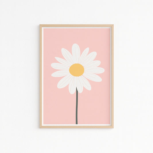 Kinderzimmer Bild mit einer Blume auf broas Hintergrund. Posterfür das Kinderzimmer Babyzimmer