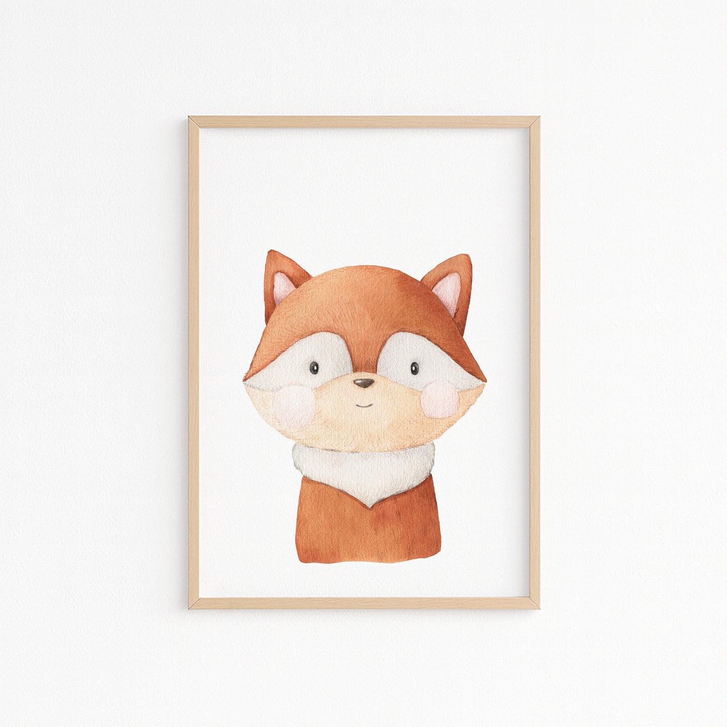 Kinderzimmerbild Fuchs gemalt A4 A3 - Poster für das Kinderzimmer babyzimmer