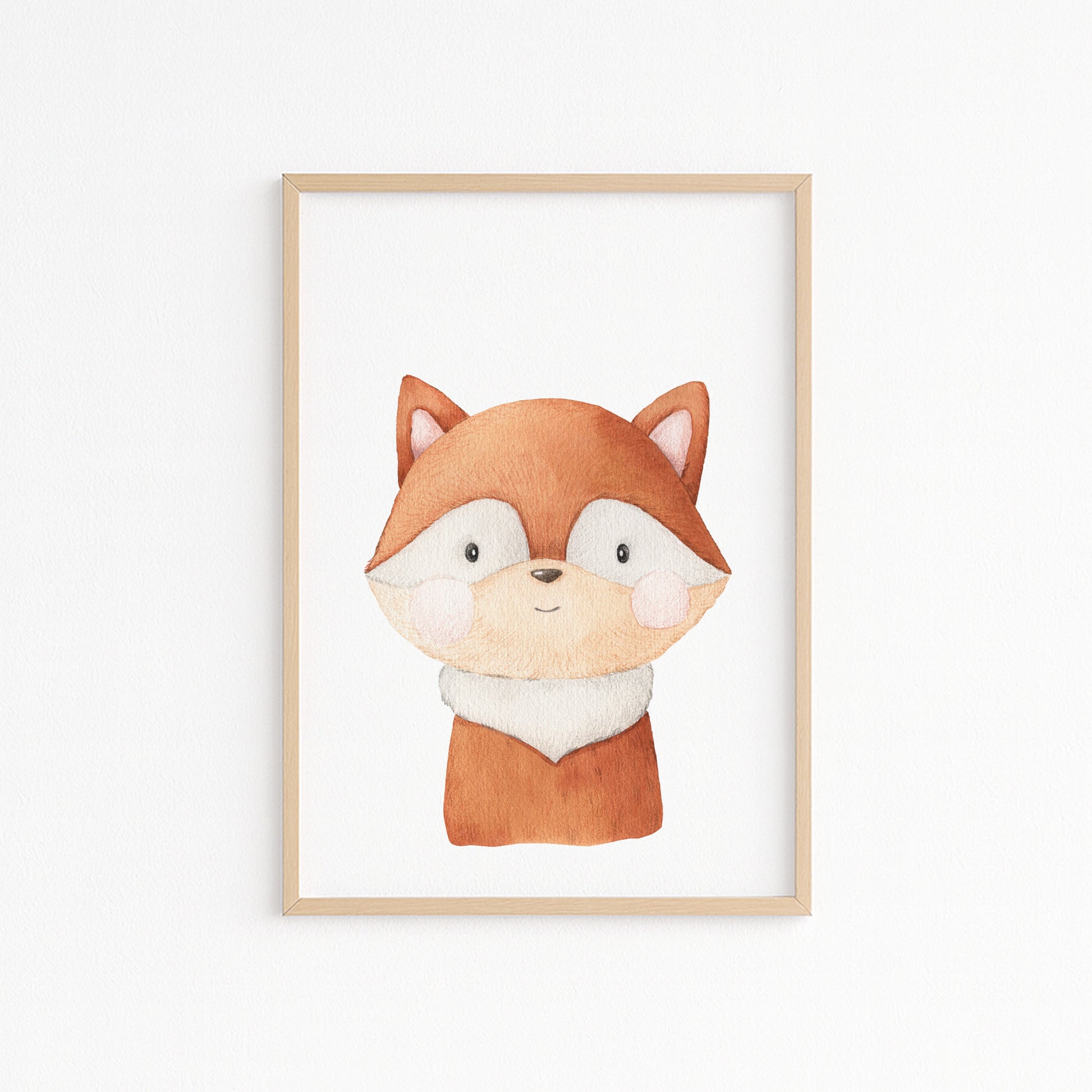Kinderzimmerbild Fuchs gemalt A4 A3 - Poster für das Kinderzimmer babyzimmer