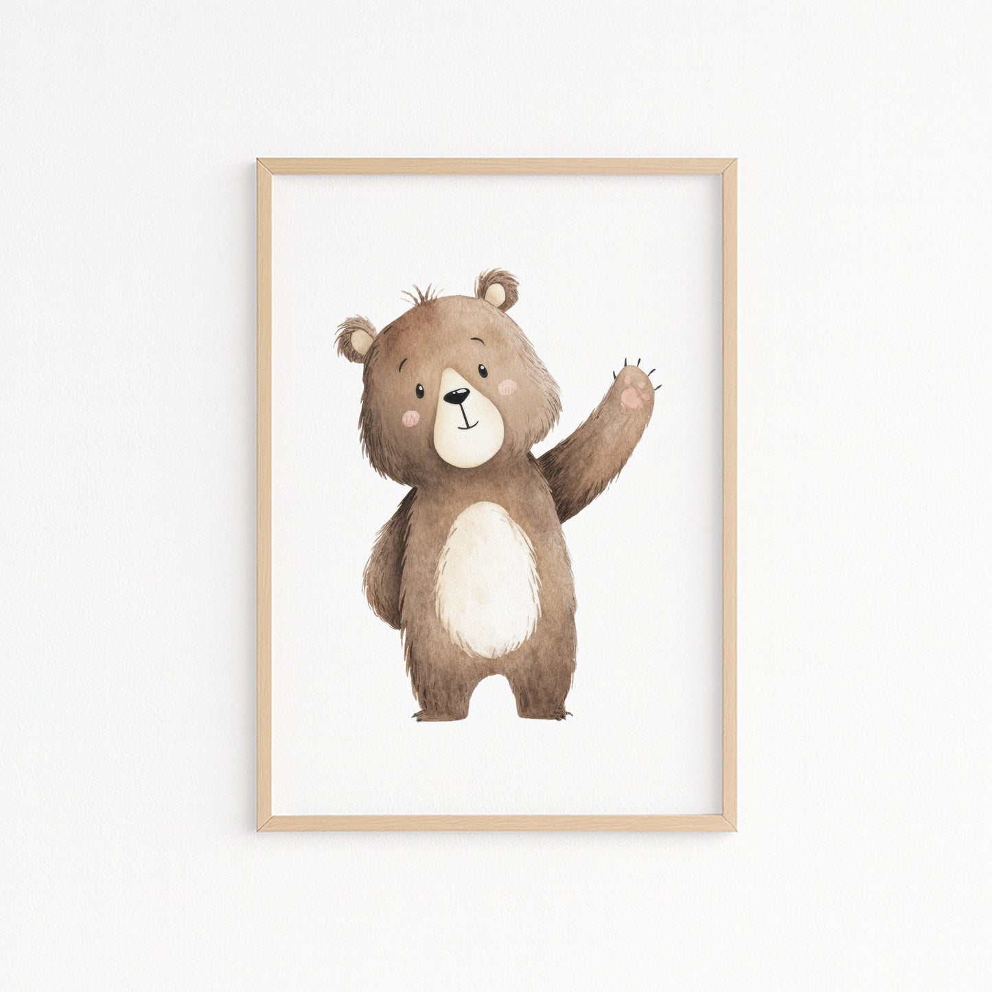 Kinderzimmerbild Bär gemalt A4 A3 - Poster für das Kinderzimmer babyzimmer