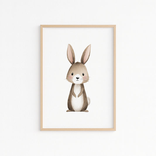 Kinderzimmerbild Hase gemald A4 A3 - Poster für das Kinderzimmer babyzimmer