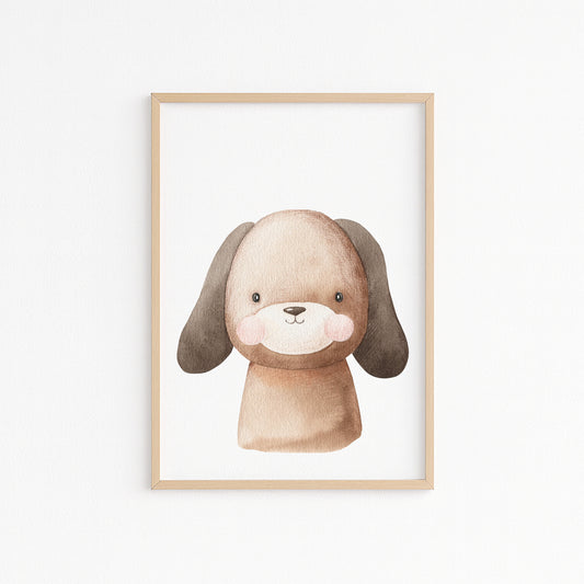 Kinderzimmerbild Hund gemald A4 - Poster für das Kinderzimmer babyzimmer