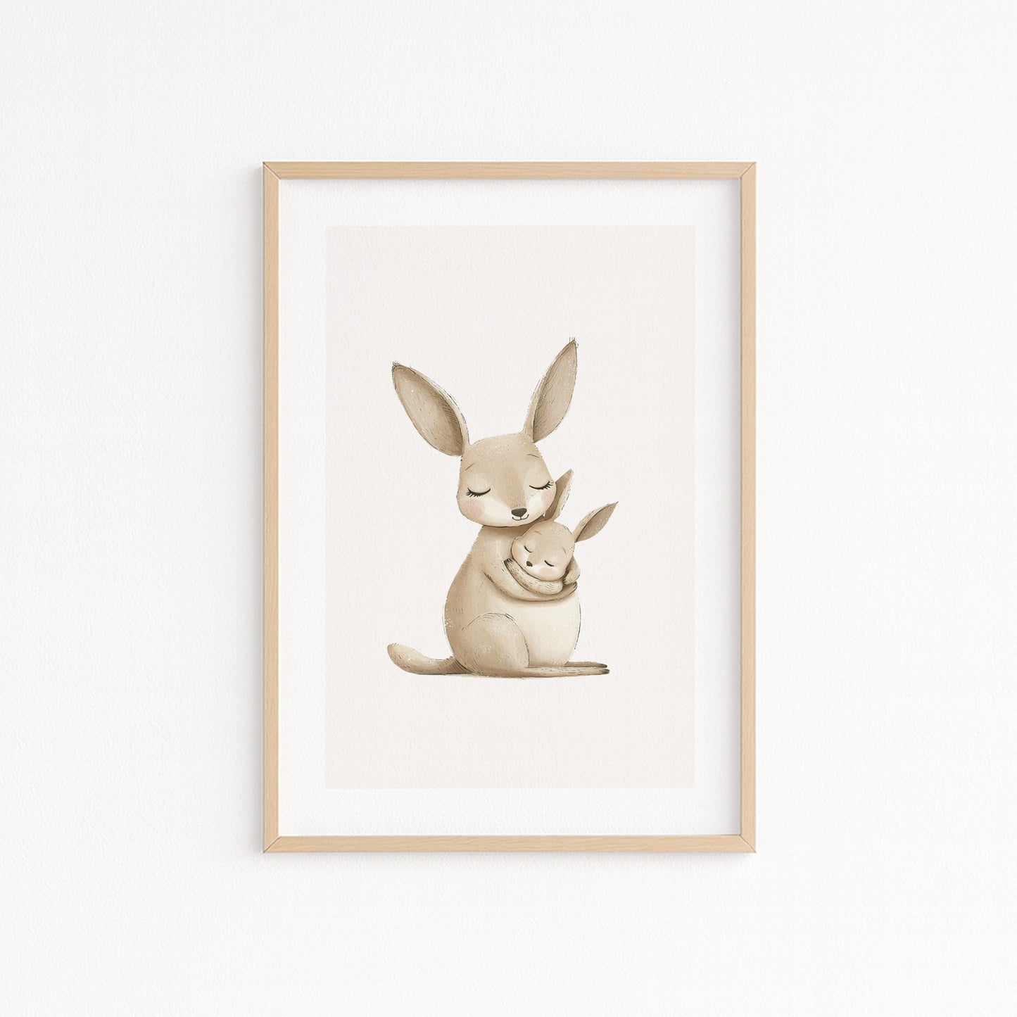 Kinderzimmerbild zwei Kängurus Familie Koala gemald A4 - Poster für das Kinderzimmer babyzimmer