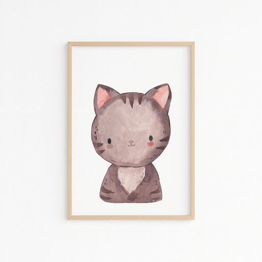 Kinderzimmerbild Katze Din A4 A3 - Poster für das Kinderzimmer babyzimmer