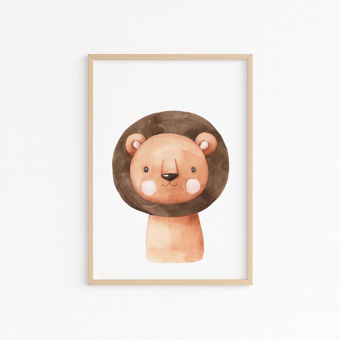 Kinderzimmerbild Löwe gemald A4 - Poster für das Kinderzimmer babyzimmer
