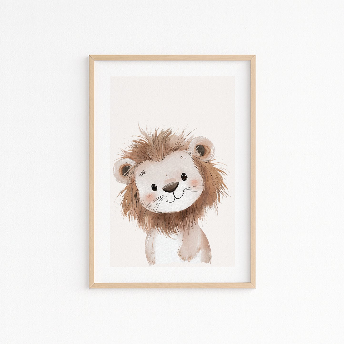 Kinderzimmerbild Löwe gemald A4 - Poster für das Kinderzimmer babyzimmer