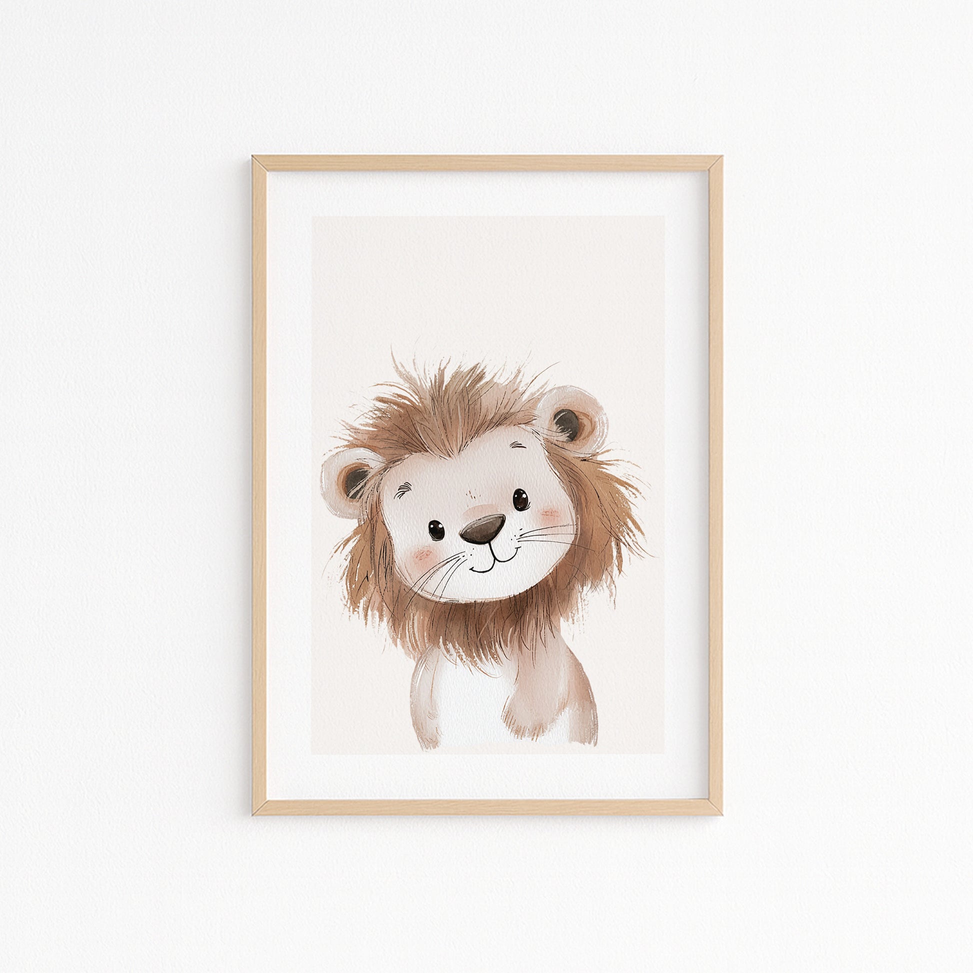 Kinderzimmerbild Löwe gemald A4 - Poster für das Kinderzimmer babyzimmer