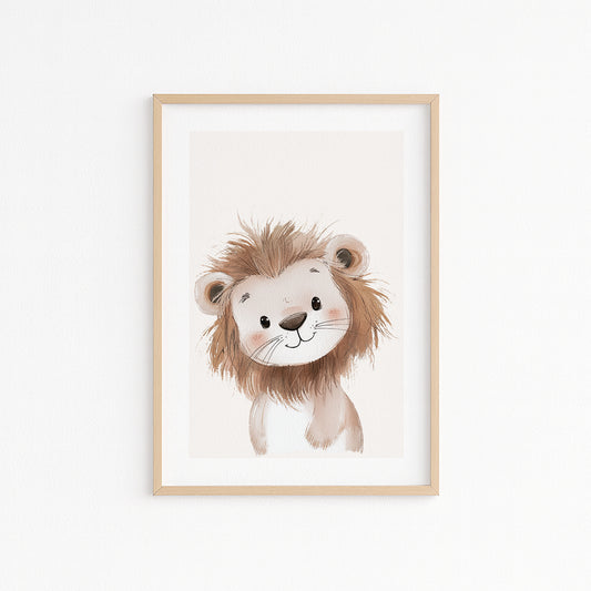 Kinderzimmerbild Löwe gemald A4 - Poster für das Kinderzimmer babyzimmer