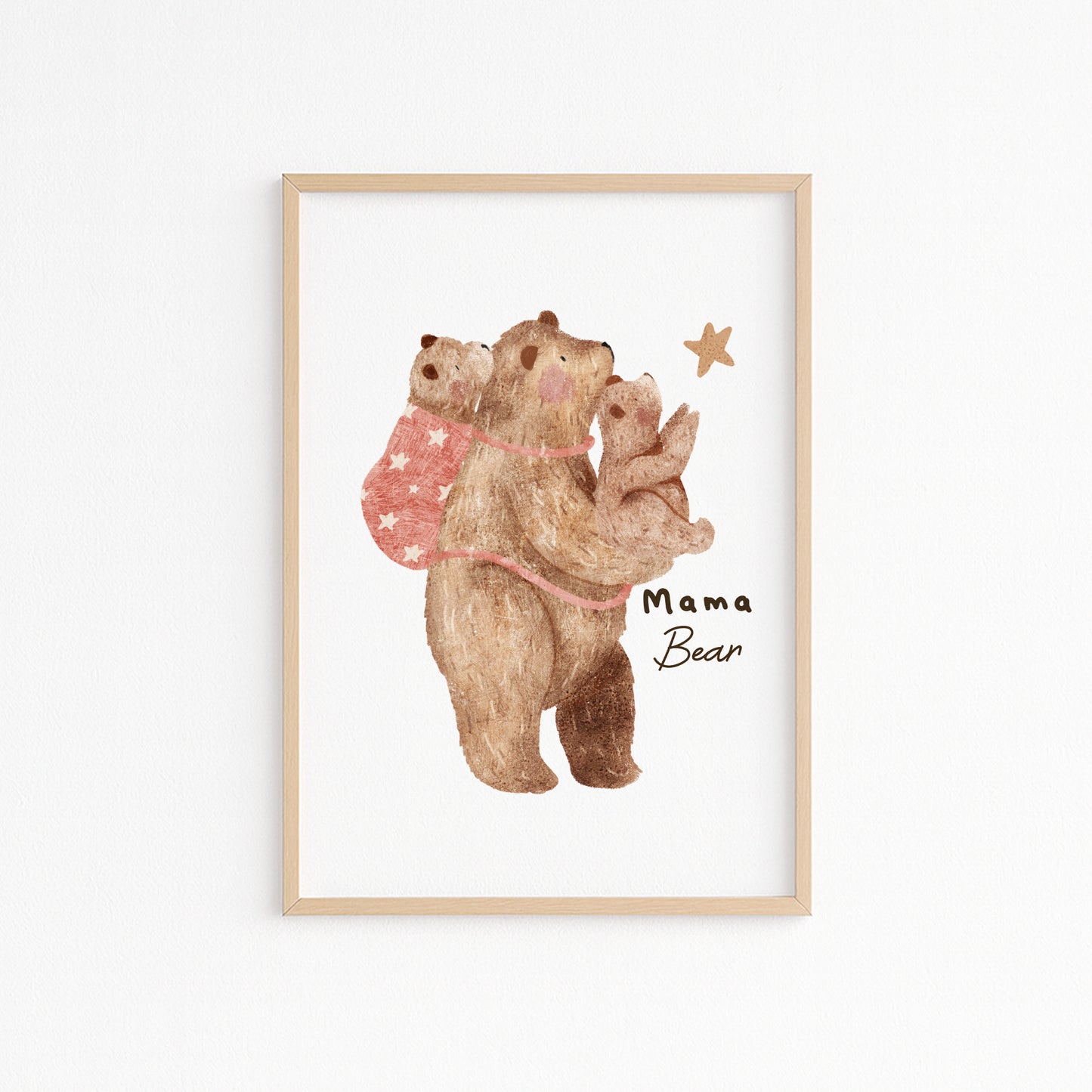 Kinderzimmerbild zwei Bären Mama mit Kind A4 A3 - Poster für das Kinderzimmer babyzimmer 