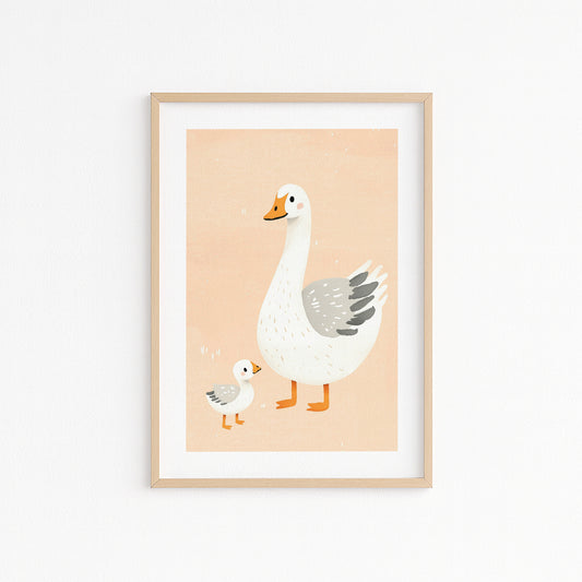 Kinderzimmerbild Ganz Mama mit Kind Din A4 A3 - Poster für das Kinderzimmer babyzimmer