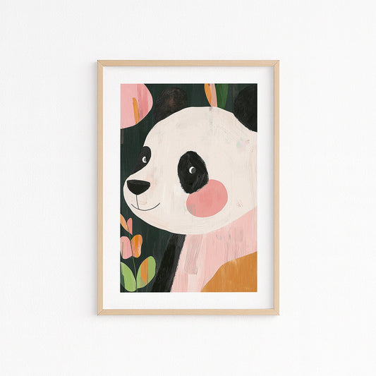 Kinderzimmer Poster mit gemalten niedliche bunten Panda - Poster für das Kinderzimmer