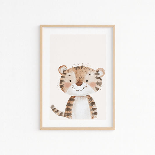 Kinderzimmerbild Tiger gemald A4 - Poster für das Kinderzimmer babyzimmer