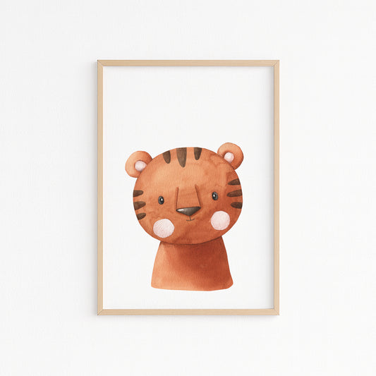 Kinderzimmerbild Tiger gemald A4 - Poster für das Kinderzimmer babyzimmer