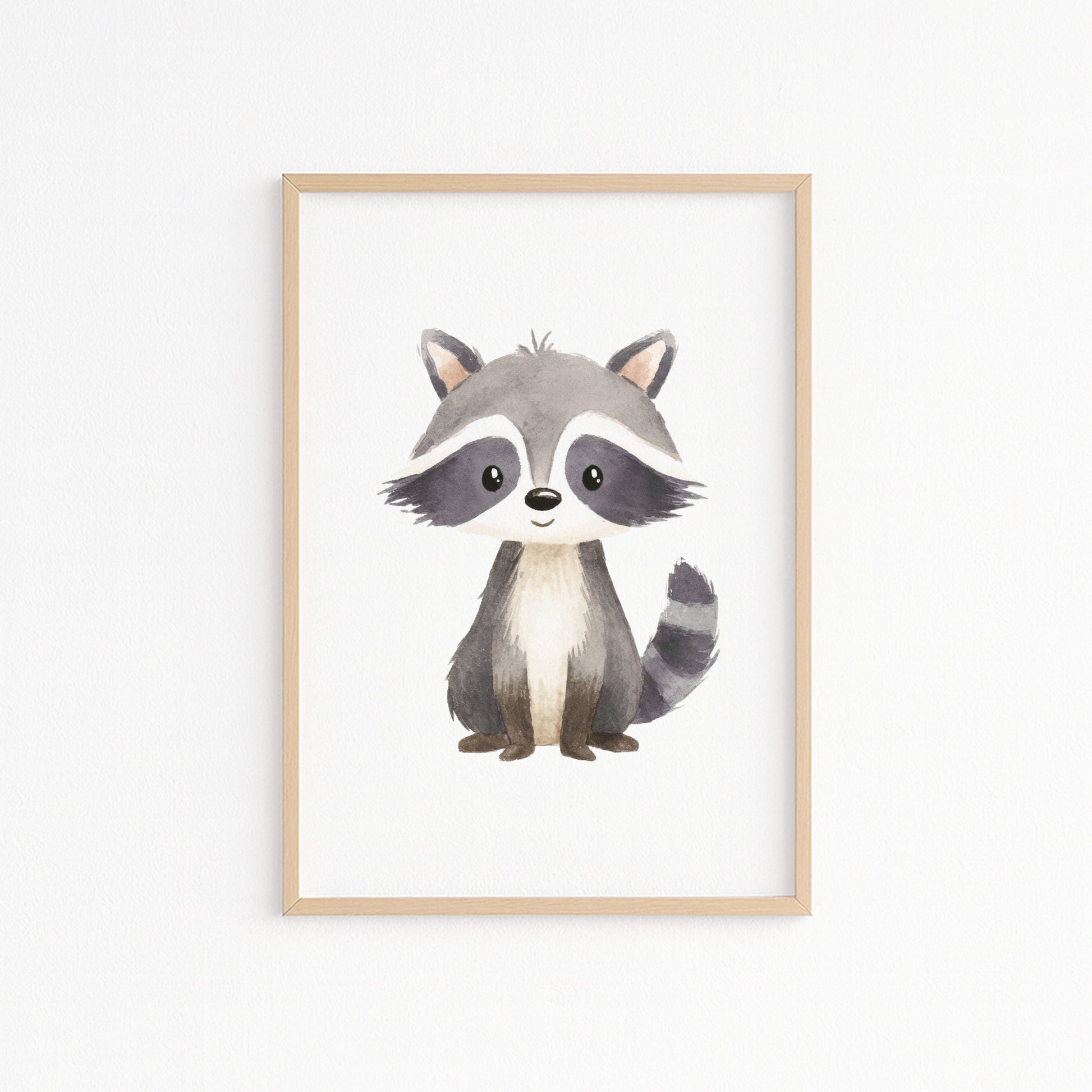 Kinderzimmerbild Waschbär gemald A4 - Poster für das Kinderzimmer babyzimmer