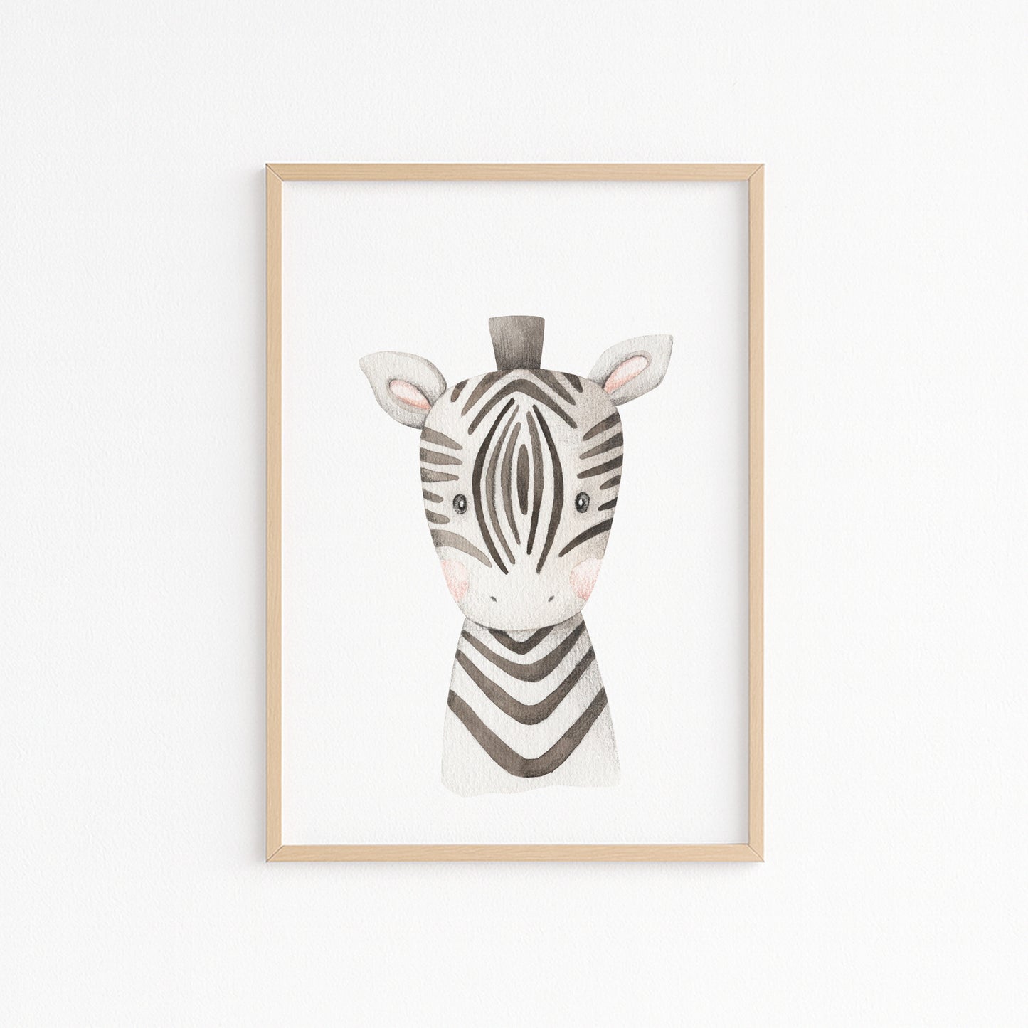 Kinderzimmerbild Zebra gemalt - poster für das Kinderzimmer oder Babyzimmer A4
