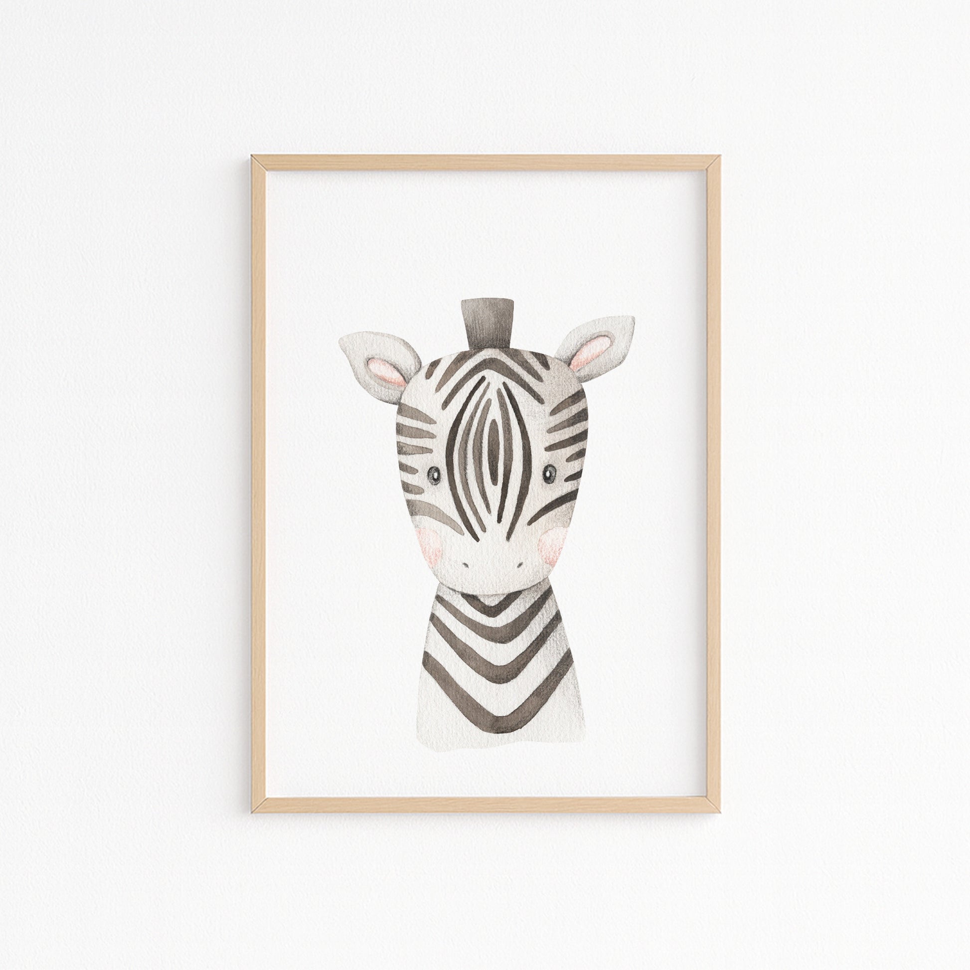 Kinderzimmerbild Zebra gemalt - poster für das Kinderzimmer oder Babyzimmer A4