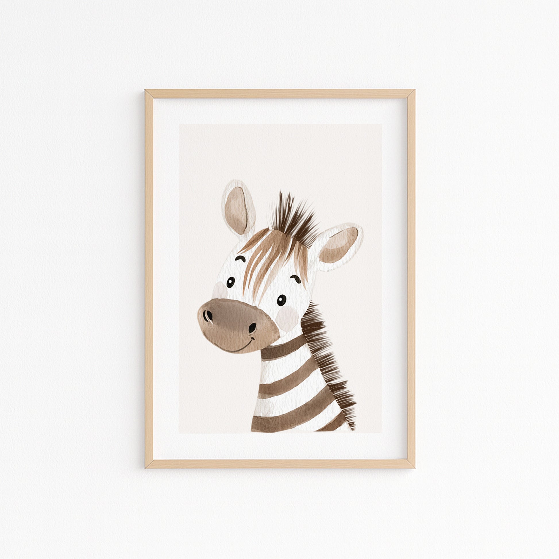 Kinderzimmerbild Zebras gemald A4 - Poster für das Kinderzimmer babyzimmer