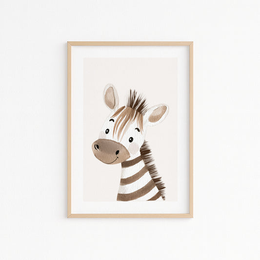 Kinderzimmerbild Zebras gemald A4 - Poster für das Kinderzimmer babyzimmer
