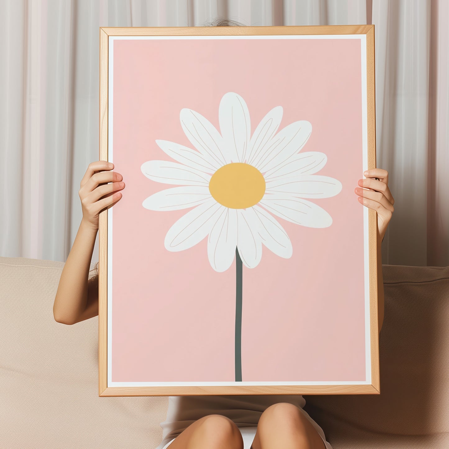 Kinderzimmer Bild mit einer Blume auf broas Hintergrund. Posterfür das Kinderzimmer Babyzimmer