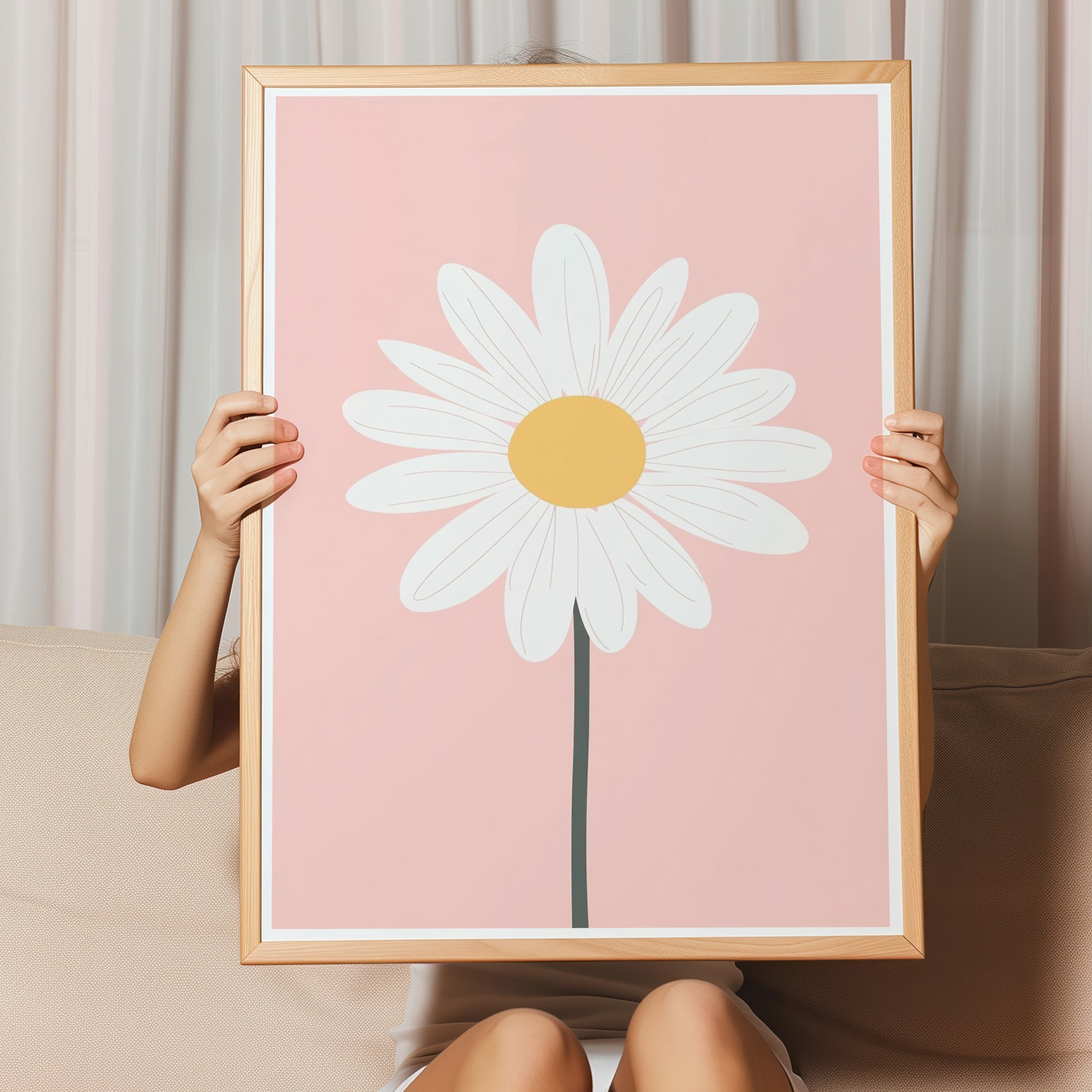 Kinderzimmer Bild mit einer Blume auf broas Hintergrund. Posterfür das Kinderzimmer Babyzimmer