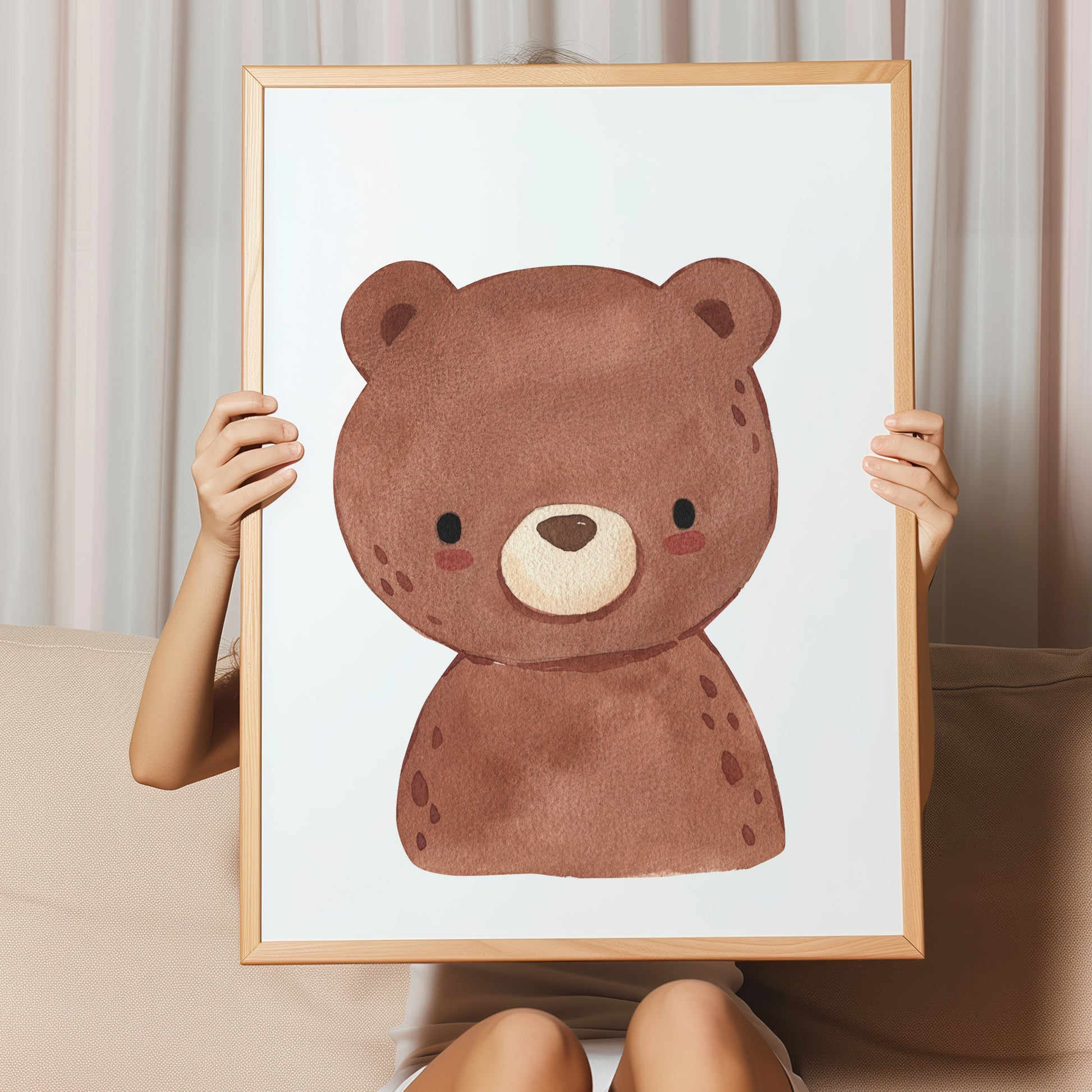 Kinderzimmer Bild mit einer Bären. Posterfür das Kinderzimmer Babyzimmer