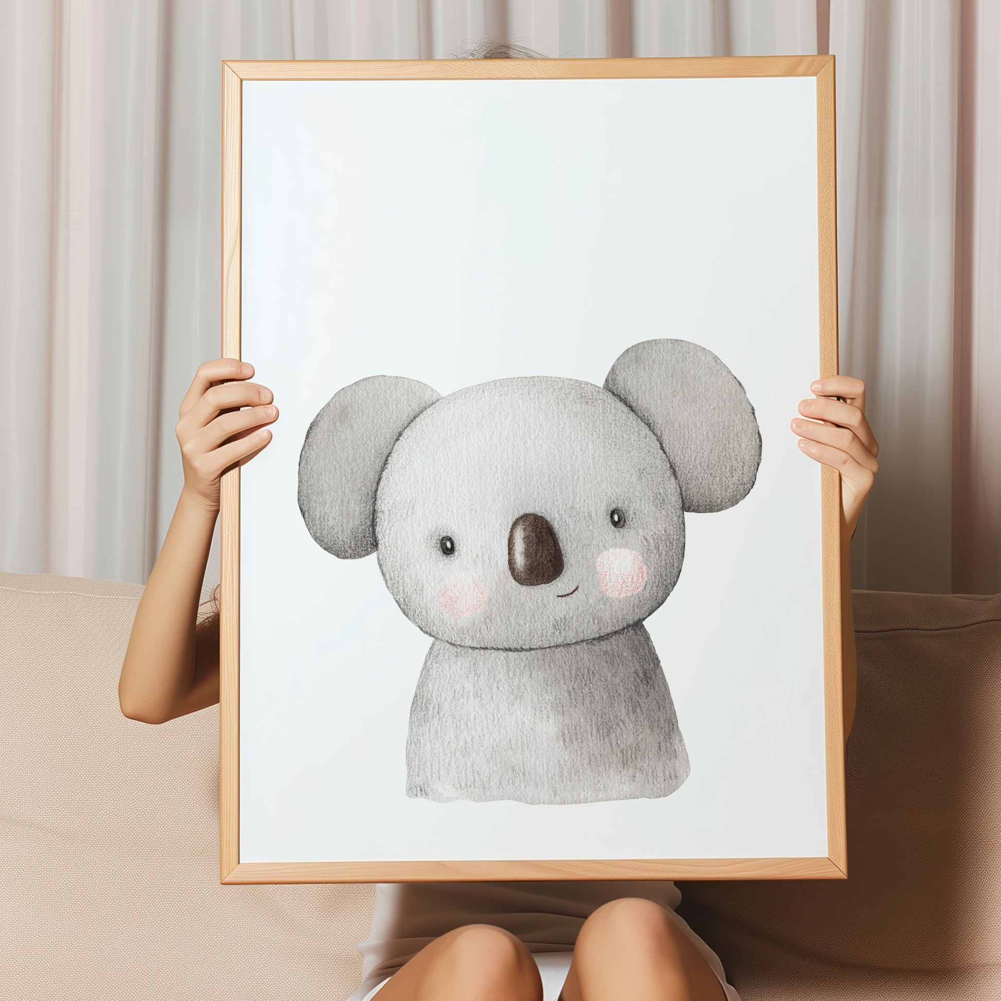 Kinderzimmerbild Koala gemald A4 - Poster für das Kinderzimmer babyzimmer