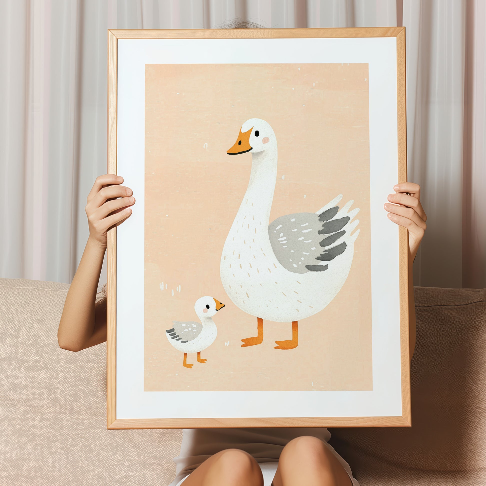 Kinderzimmerbild Ganz Mama mit Kind Din A4 A3 - Poster für das Kinderzimmer babyzimmer 