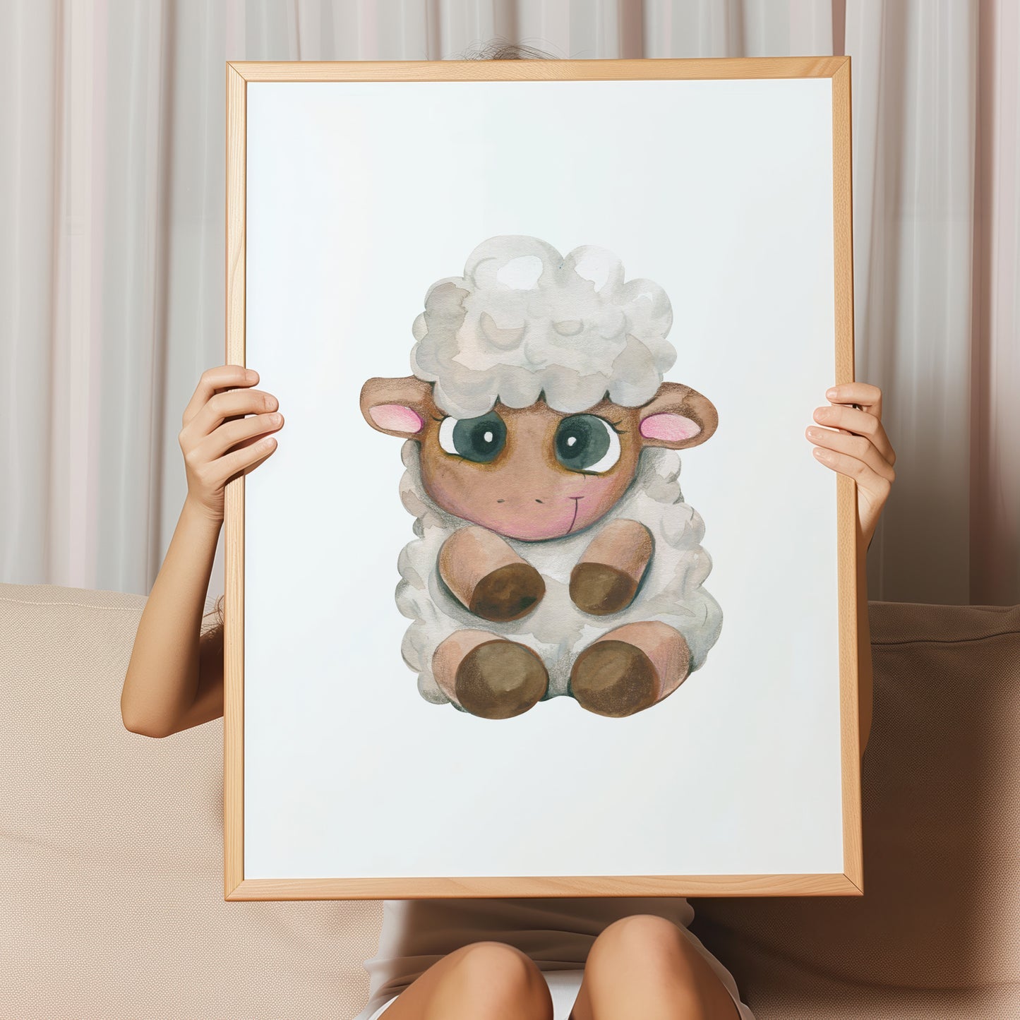 Kinderzimmerbild mit einer gemaltem Scharf. Poster für das Kinderzimmer Babyzimmer