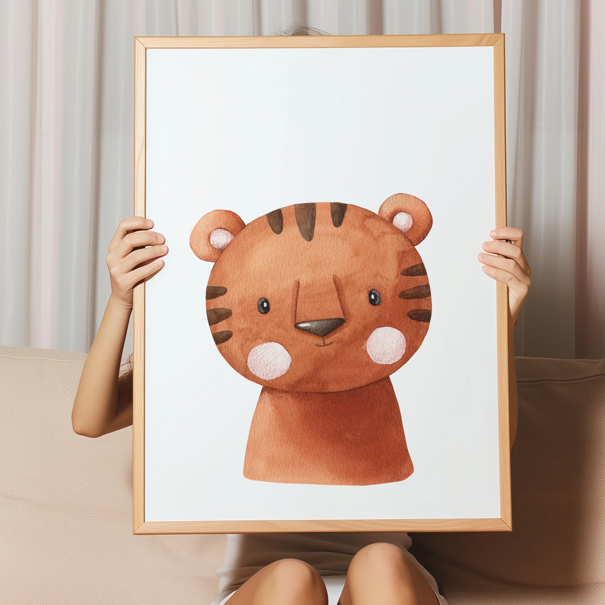 Kinderzimmerbild Tiger gemald A4 - Poster für das Kinderzimmer babyzimmer