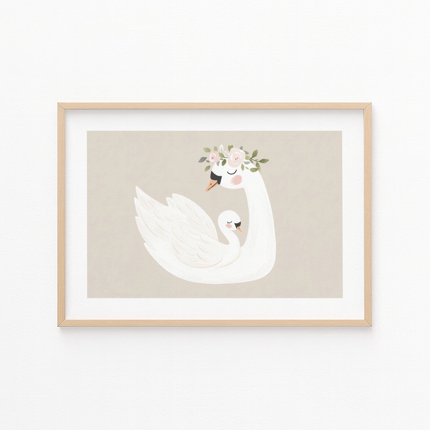 Kinderzimmerbild Schwan gemalt Tiere - Poster für das Kinderzimmer babyzimmer A3 & A4