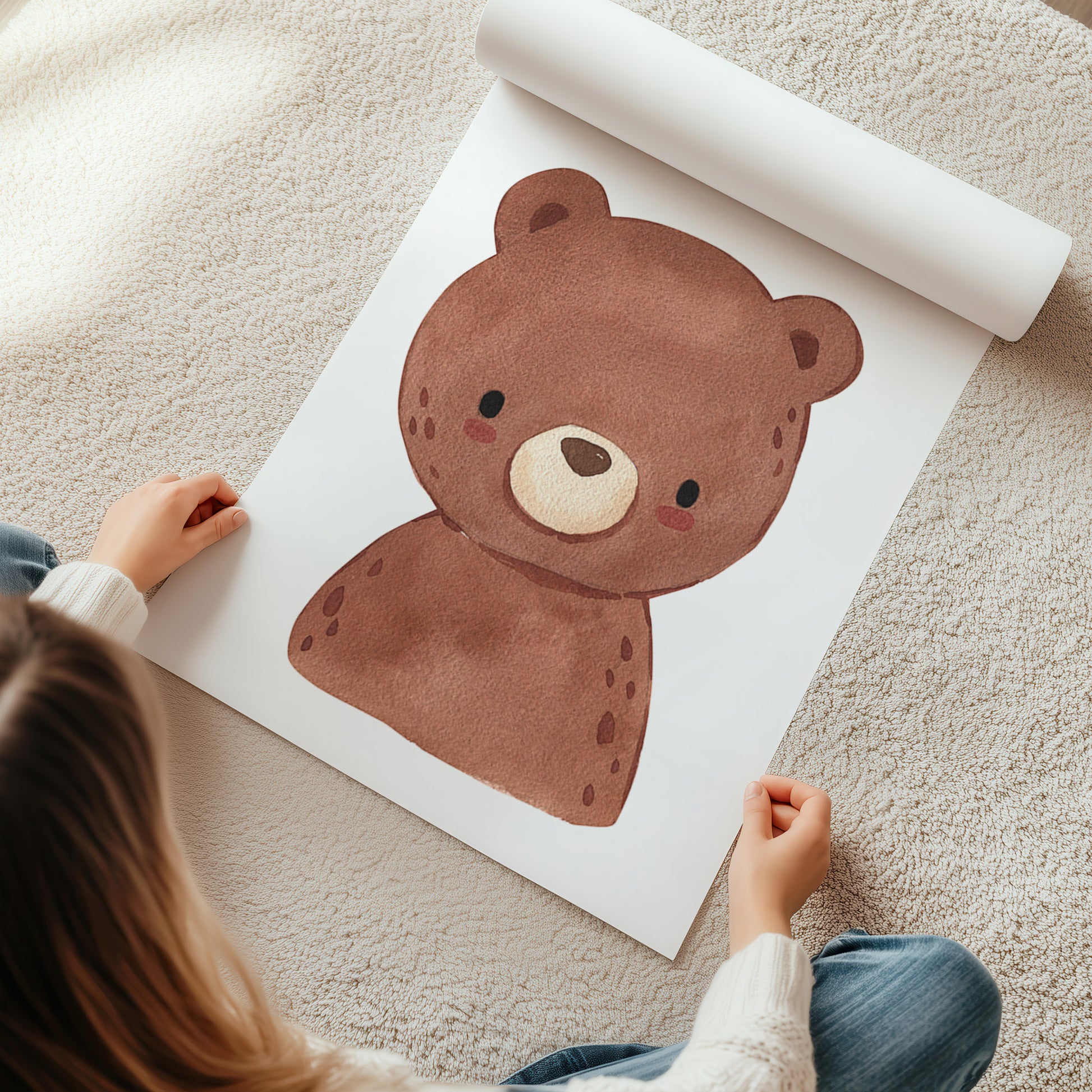 Kinderzimmer Bild mit einer Bären. Posterfür das Kinderzimmer Babyzimmer