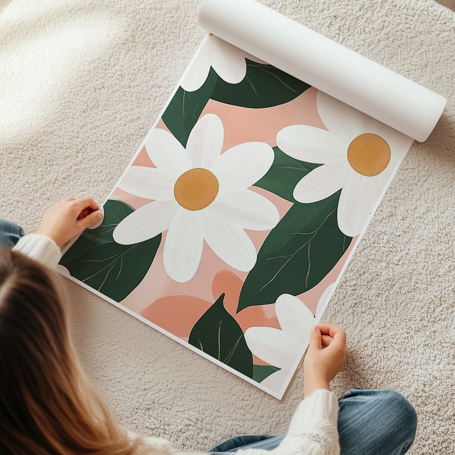 Kinderzimmerbild mit Blumen bunt sonnenblumen Din a4 Din a3 Poster für das Kinderzimmer Babayzimmer